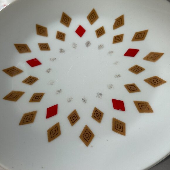 Set of 4 Rare Seyei Fine China Diamond #1405 MCM 7.5” Bread Plates Slight Wear - Picture 3 of 5